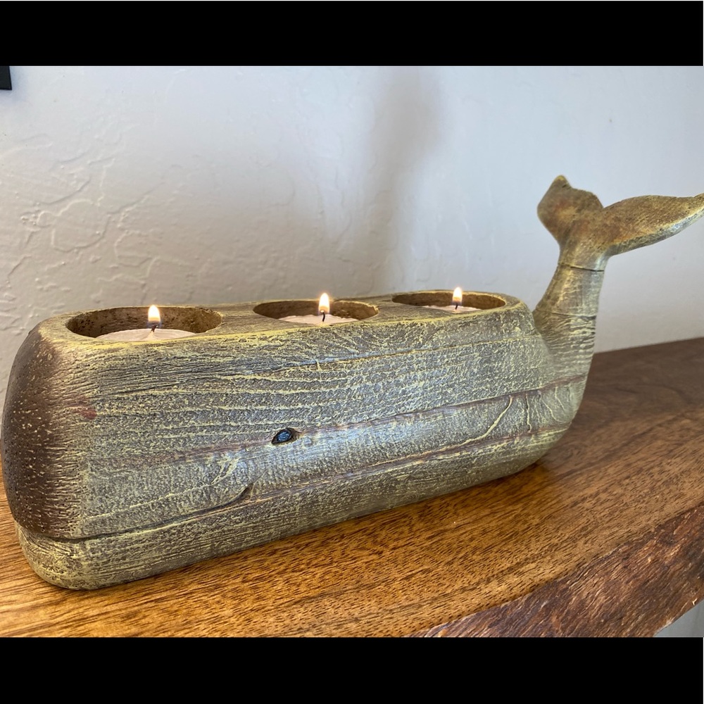 Rustic Whale Tealight Holder